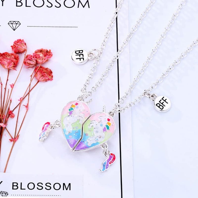 Lezmoii Friendship Necklace Best Friend Necklace Matching Magnetic BFF Necklace for 2 Girls Friendship Gifts - Image 2